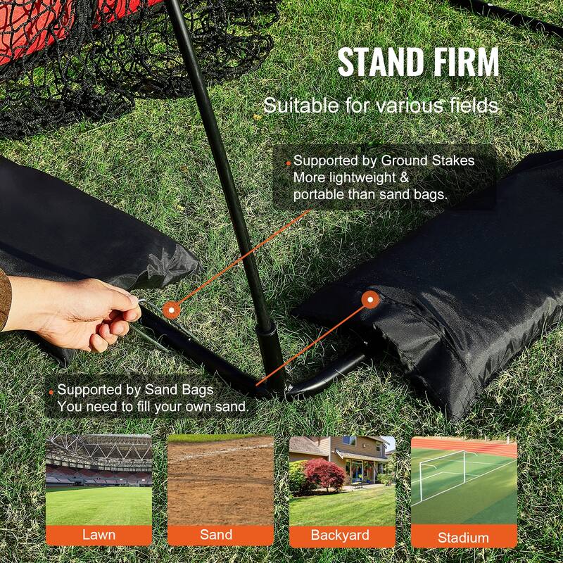9 Hole Baseball Net with Carry Bag, Strike Zone, Ground Stakes, for Youth Adults