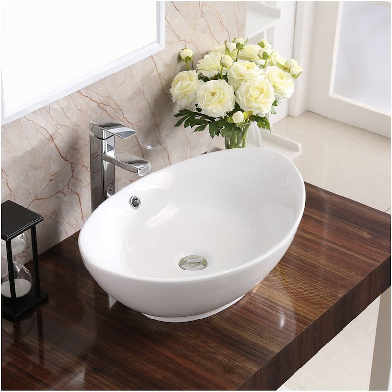 Karran USA VC-301 Valera 22-7/8" Oval Vitreous China Vessel Bathroom