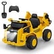 preview thumbnail 4 of 9, 12V Caterpillar Licensed Kids Ride on Dump Truck with Tiltable Bump Bed - 43" x 28" x 24" (L x W x H)