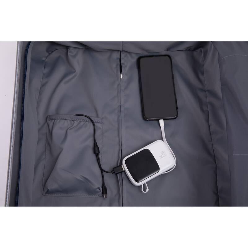 28" Luggage Lightweight Suitcase TSA Lock USB port Expandable Luggage Wheel lock Artificial leather Top handle Spinner Wheels