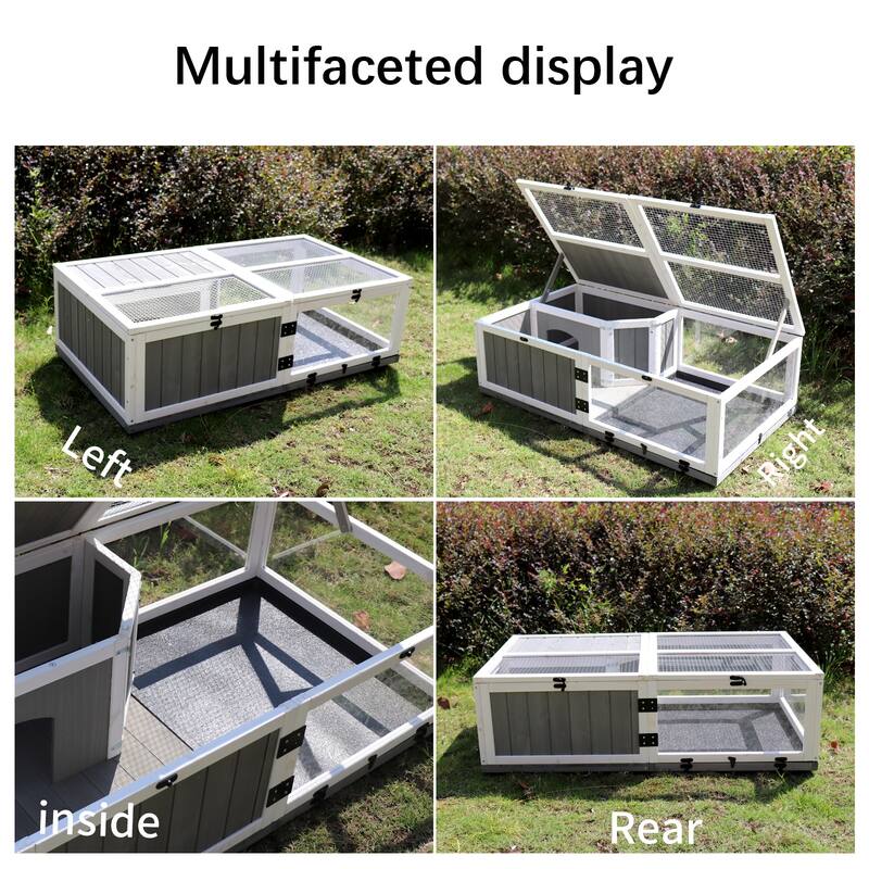 Anmytek Small Animal Turtle Hutch Indoor Outdoor Pet Cage Wooden Habitat Hamster Enclosure