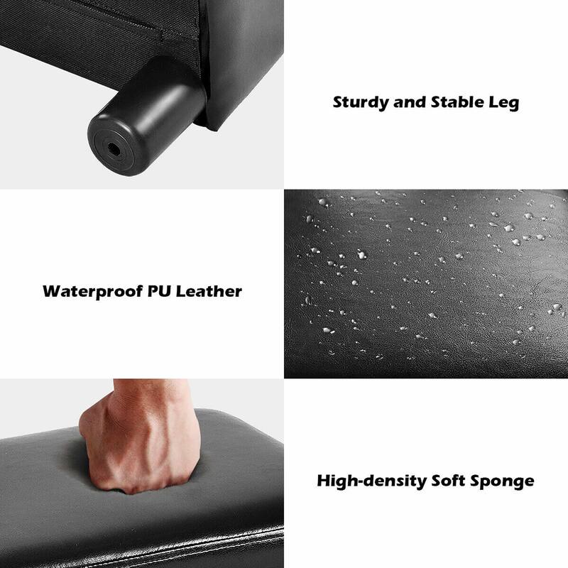 Small Footstool PU Leather Ottoman Footrest Rectangular Stool