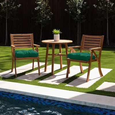 Sorra Home Sunbrella Tufted Chair Cushion Round U-Shaped Back 19 x 19 x 3" (Set of 2)