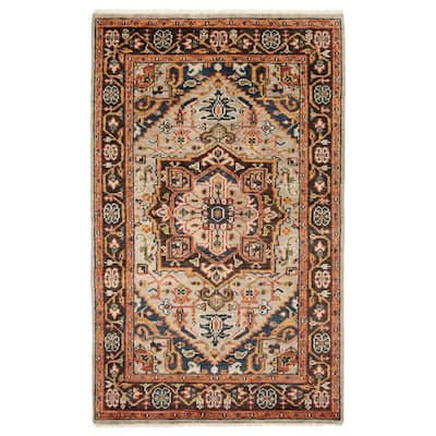 ECARPETGALLERY Hand-knotted Jules Serapi Light Grey Wool Rug - 4'11 x 7'11