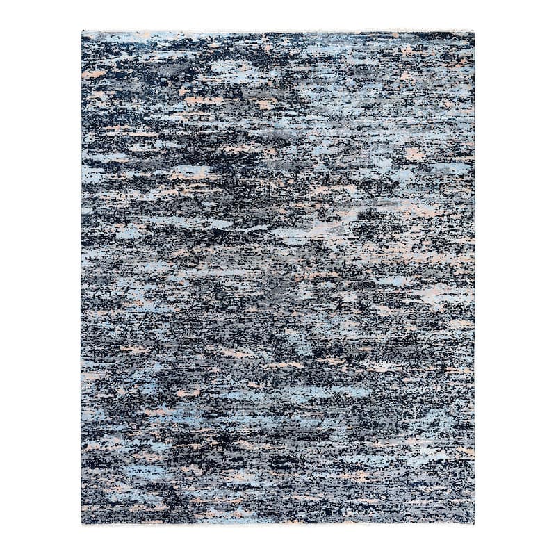 Ikat One-of-a-Kind Hand-Knotted Area Rug, Blue - 8' 2" x 10' 0"