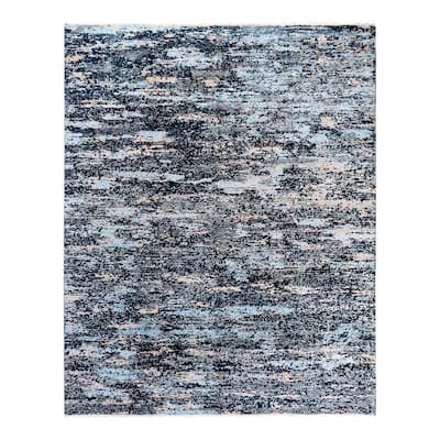Ikat One-of-a-Kind Hand-Knotted Area Rug, Blue - 8' 2" x 10' 0"