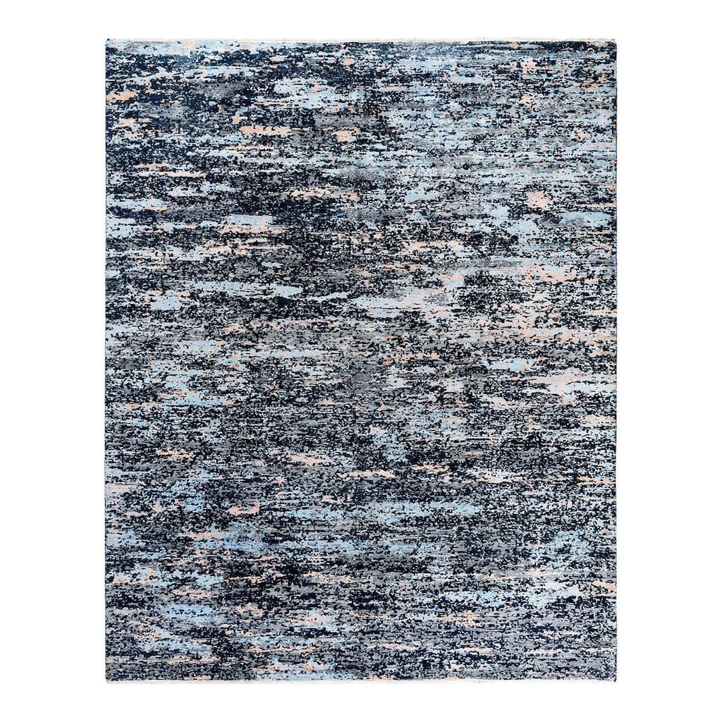 Ikat One-of-a-Kind Hand-Knotted Area Rug, Blue - 8' 2" x 10' 0"
