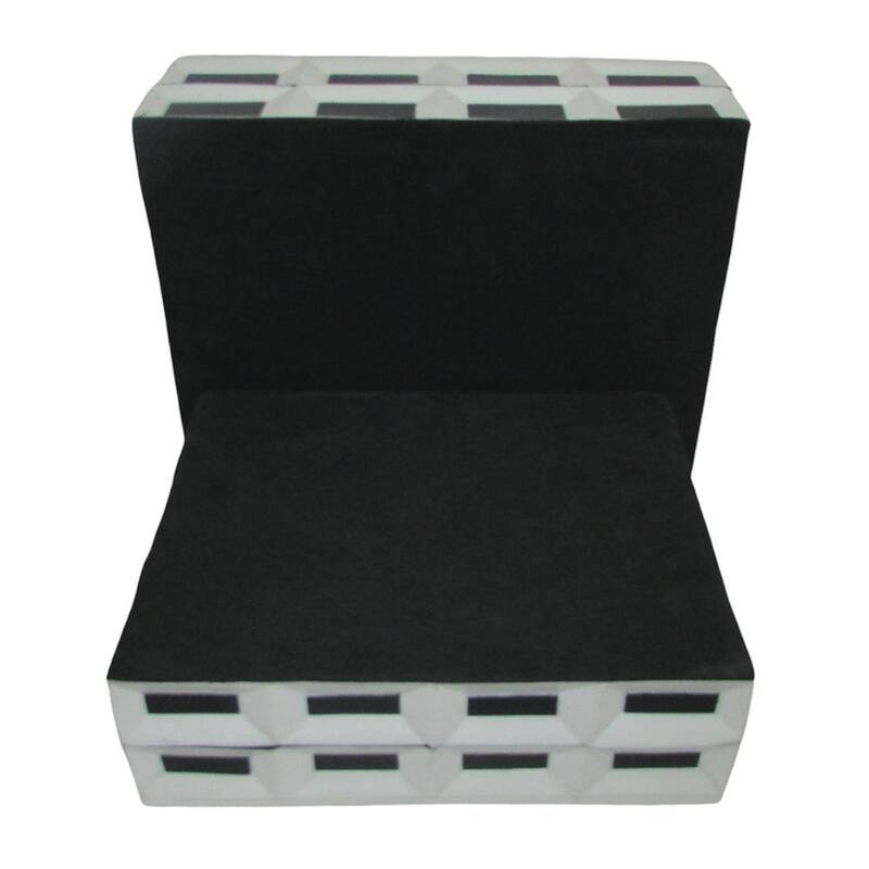 Decorative Checkered Pattern Box with Lid - Set of 2, 10", 12" White - 12.25"