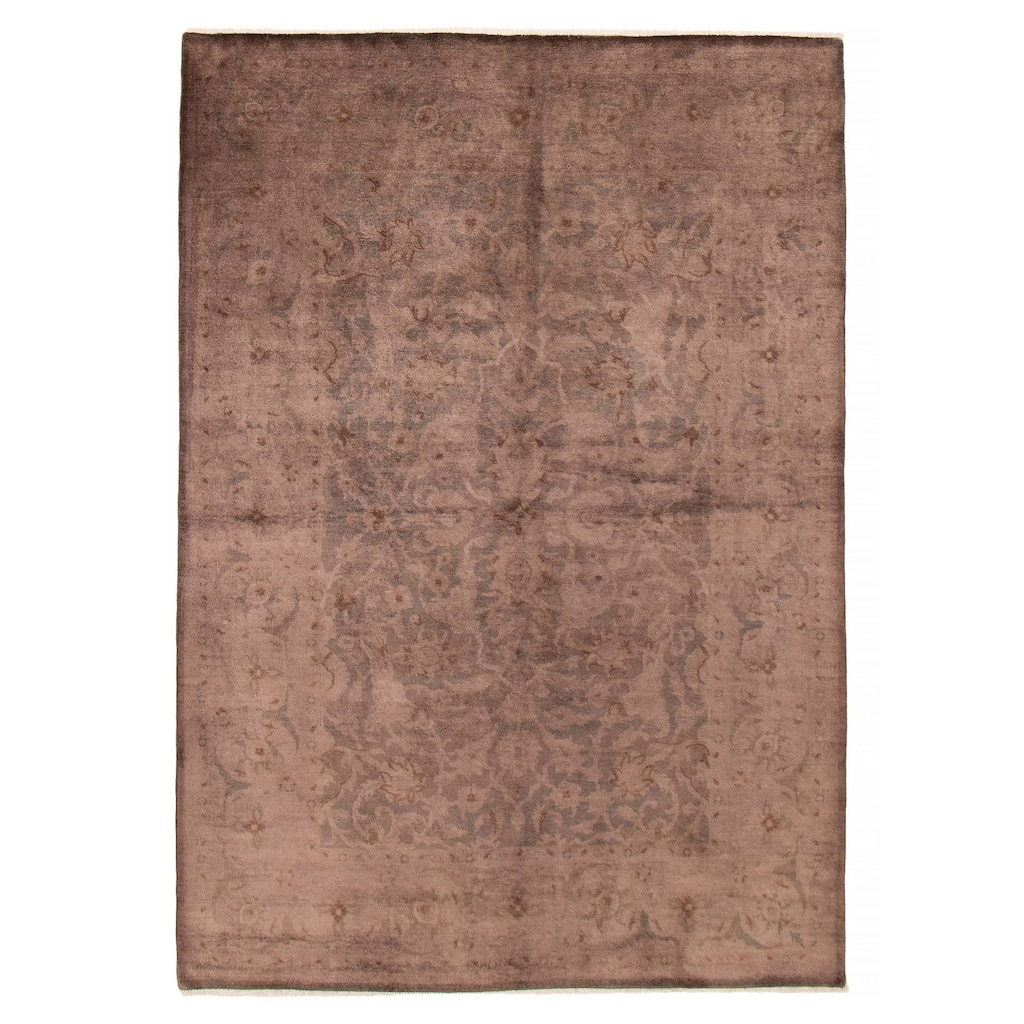 ECARPETGALLERY Hand-knotted Vibrance Dark Brown Wool Rug - 6'1 x 8'9