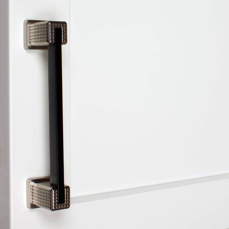5 in. Center Modern Flat Embossed Matte Black Cabinet Pulls (5-Pack)