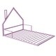 preview thumbnail 16 of 25, Metal Floor Bed with House-shaped Headboard and Fence for Boys and Girls