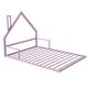 preview thumbnail 7 of 7, Pink Full Size Metal Floor Bed with House Headboard