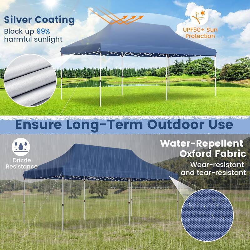 10 x 20 FT Pop-up Canopy Tent Waterproof Folding Party Canopy