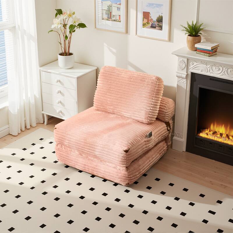 HOOOWOOO Modern Upholstery Fabric Folding Sofa Couch