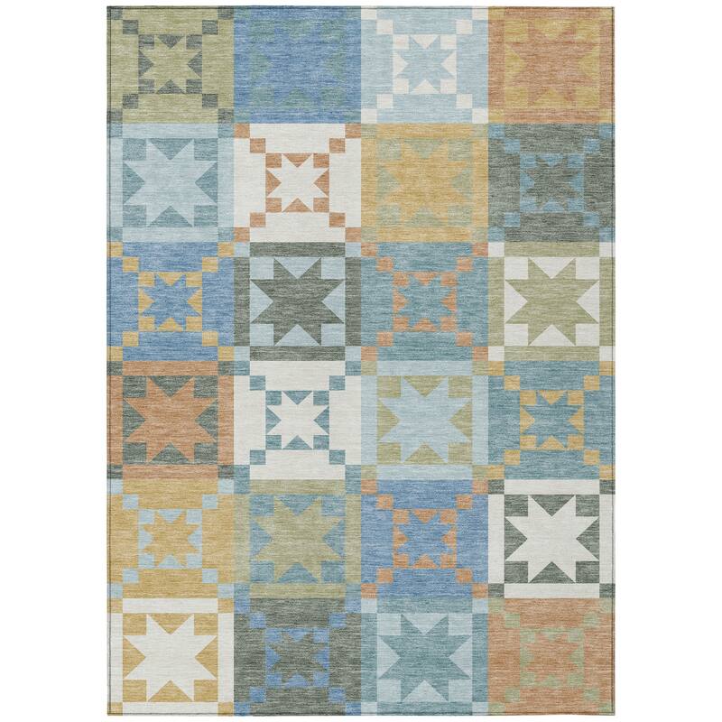 Machine Washable Indoor/ Outdoor Modern Newton Chantille Rug