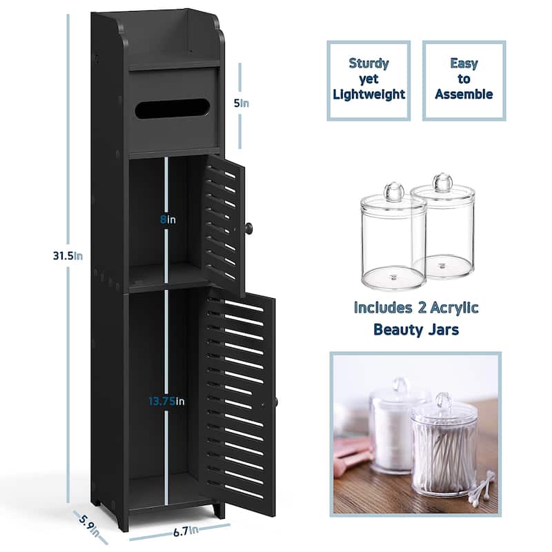 Nestl Bathroom Storage Organizer - Floor Standing Tall Cabinet for Toilet Paper, Towel & Other Bathroom Storage Accessories
