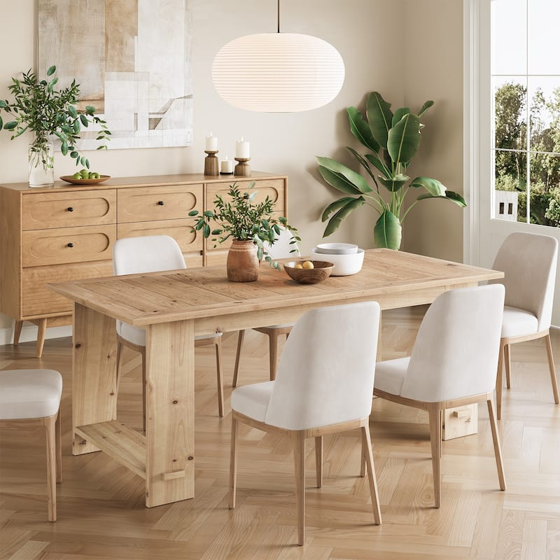 63" Rectangle Kitchen Table with Heavy Duty Legs - Brown