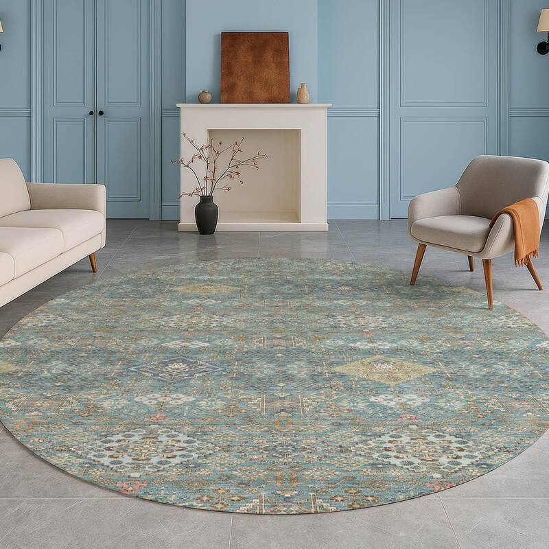 Machine Washable Indoor/ Outdoor Boho Panel Chantille Rug