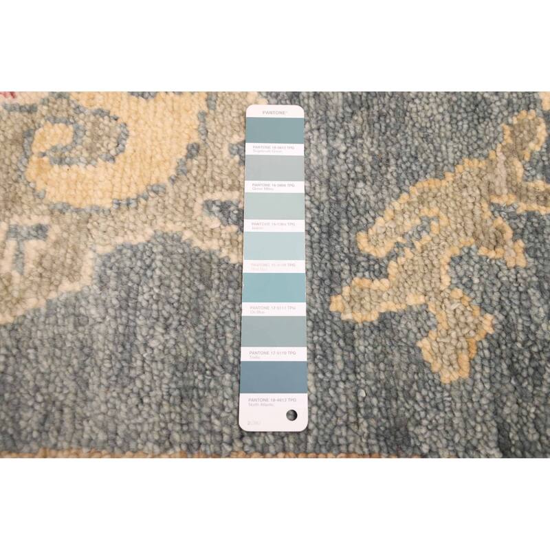 ECARPETGALLERY Hand-knotted Modern Oushak Dark Teal Wool Rug - 8'11 x 12'1