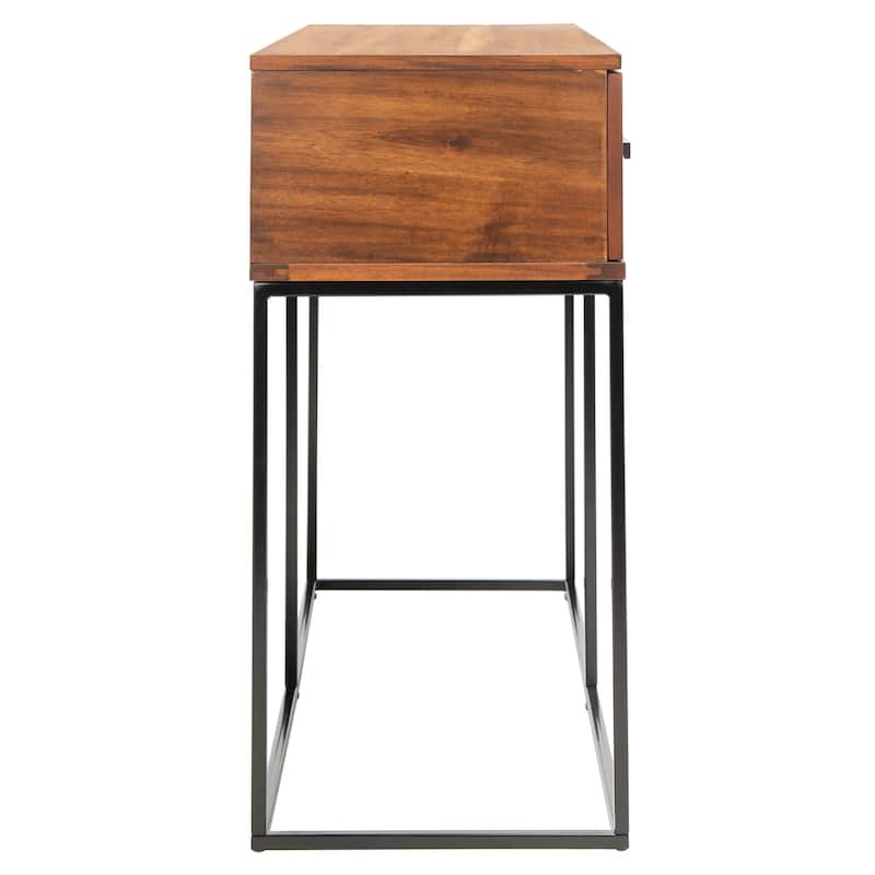 SAFAVIEH Columbia Brown/ Black 2-Drawer Console Table - 42" W x 15" L x 31" H - 42Wx15Dx31H