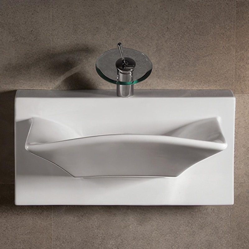 Whitehaus Isabella 27-7/8" Rectangular Porcelain Wall Mounted Bathroom