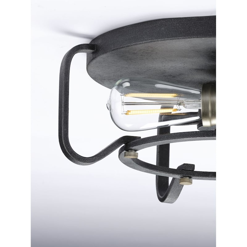 Foster Collection 16" Two-Light Flush Mount - 15.500" x 15.500" x 8.370" - 15.500" x 15.500" x 8.370"