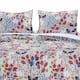 Twin Size 2 Piece Polyester Quilt Set with Floral Prints, Multicolor