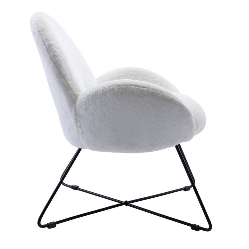 Corvus Rowen Modern Fleece Upholstered Accent Chair with Arm