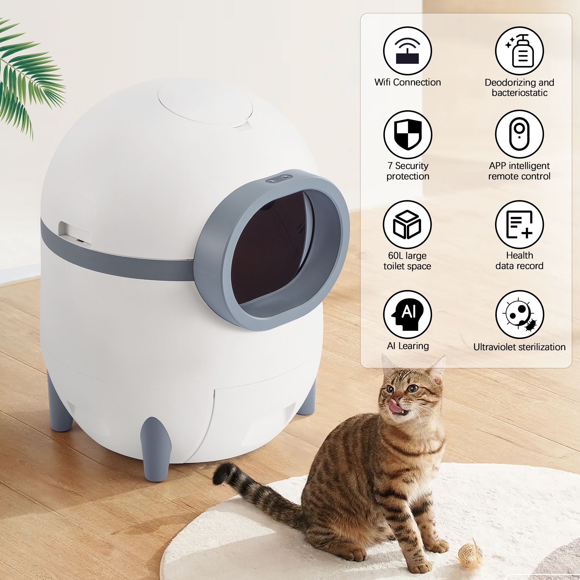 EROMMY Smart Automatic Cat Litter Box, Equipped with App Control