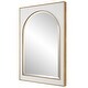 preview thumbnail 4 of 3, Beveled Arch Wall Mirror with Raised Edges - 38" - White and Gold