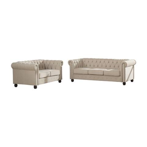 Best Master Furniture Tufted Upholstered Sofa and Loveseat