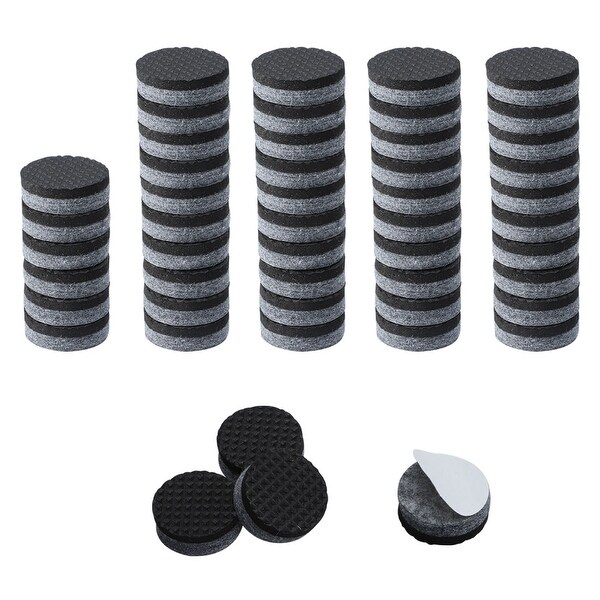 Felt Pads Grippers Round 1 1/8" Self Stick Anti Slip Gray 50pcs