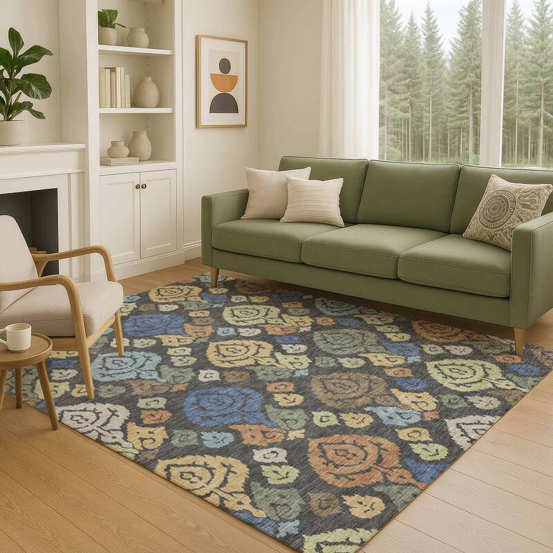 Machine Washable Indoor/ Outdoor Casual Zona Chantille Rug