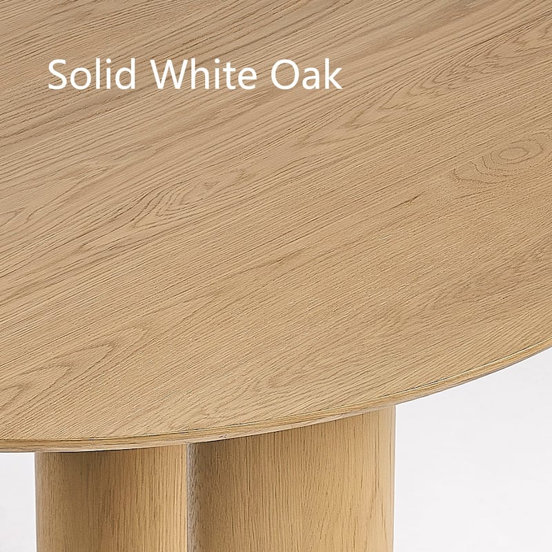3 Legged 52" Solid Oak Round Dining Table