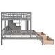 preview thumbnail 16 of 36, Wood Triple Bunk Bed with Drawers and Guardrails