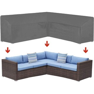 Garden Couch Protector Outdoor Waterproof Sectional Furniture Cover 270x270x90cm V-Shaped Sectional Sofa Cover Patio Sofa Cover 