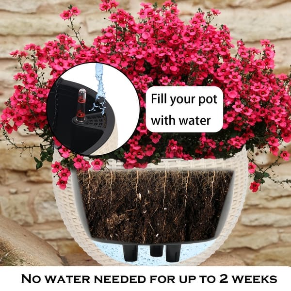 Aoodor 4 pack Self-Watering Hanging Planters, 10 Inch Dual-pots Design  Hanging Baskets with Water Level Indicator - 10.2''undefined4.7'' - Bed  Bath & Beyond - 39034953