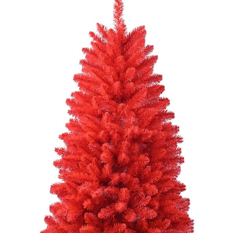 HomeRoots 7' Red Full Fir Christmas Tree - 40.00 in. x 84.00 in. x 40.00 in.