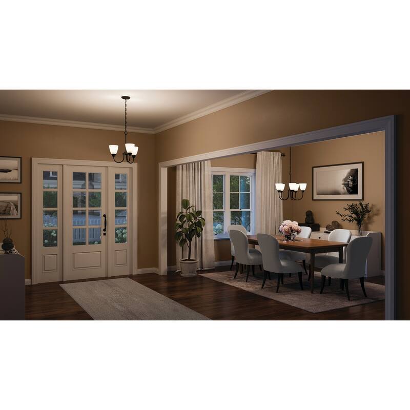 Kichler Lighting Jolie 5-Light Chandelier with Satin Etched Glass in Black