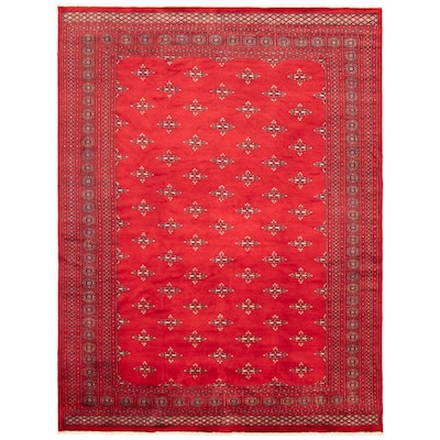ECARPETGALLERY Hand-knotted Finest Peshawar Bokhara Dark Red Wool Rug - 8'0 x 10'5