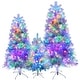 preview thumbnail 12 of 16, Roomfitters Pre-Lit Artificial Christmas Tree Set 4FT 6FT 7.4FT, Holiday Trees with Metal Stands, Warm Lights, Silver