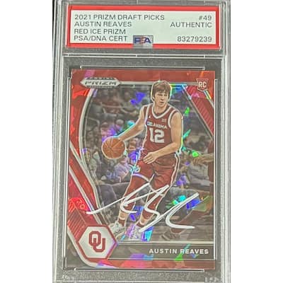 Austin Reaves 2021 Panini Prizm Red Ice Signed Rookie Card #49 Auto PSA 83279239 - 8'6" x 11'6"