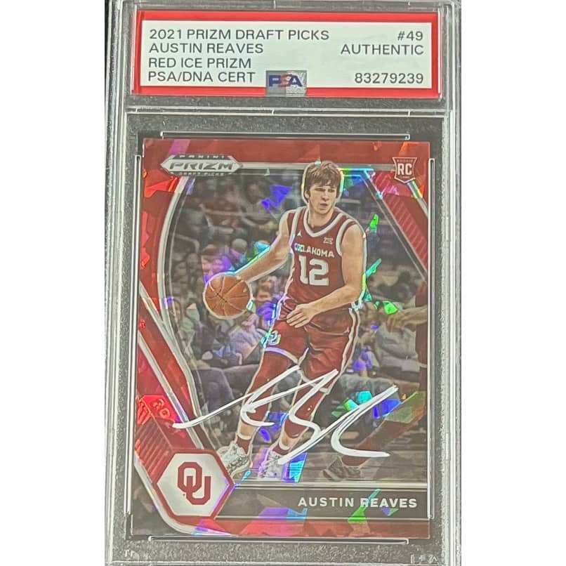 Austin Reaves 2021 Panini Prizm Red Ice Signed Rookie Card #49 Auto PSA 83279239 - 8'6" x 11'6"