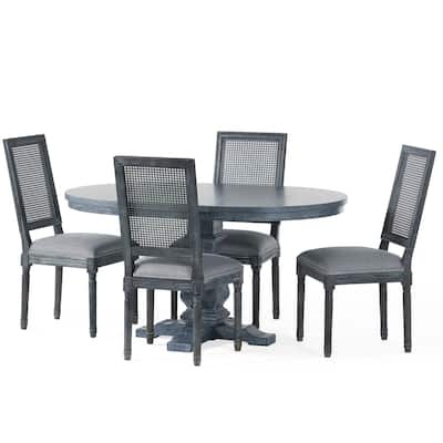 Pampas Wood and Cane Dining Set by Christopher Knight Home