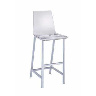 Elegant Acrylic Bar Height Stool with Chrome Base - 46 H x 17 W x 21 L Inches