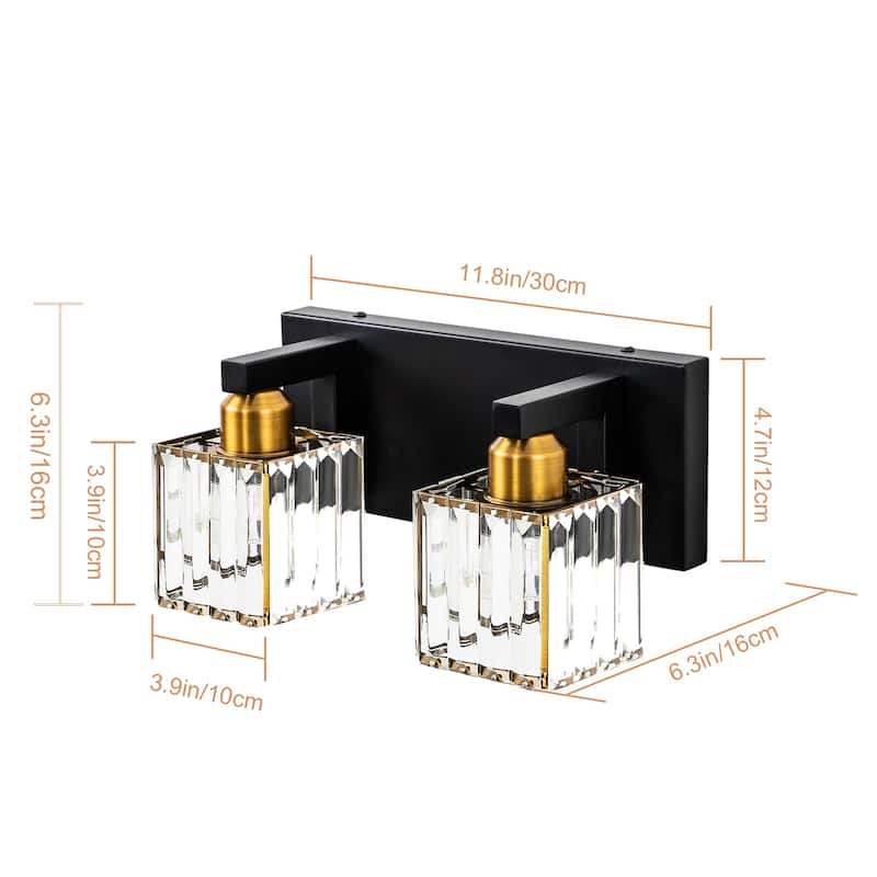 2/3/4/5 Light Bathroom Vanity Light Wall Sconce with Crystal Shade