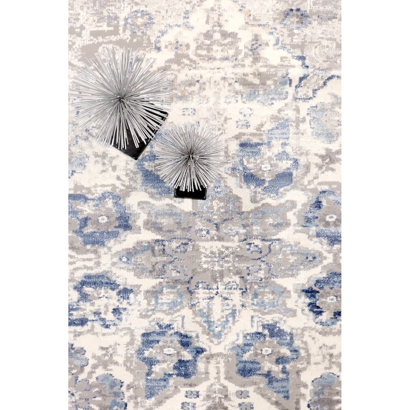 Pasargad Home Turkish Efes Design L. Grey Floral Area Rug