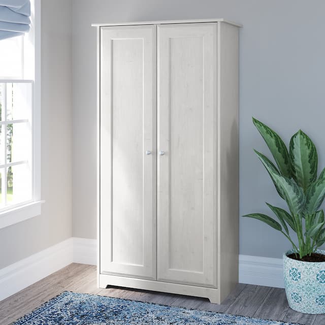 Cabot Espresso Oak Tall Storage Cabinet with Doors