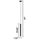 preview thumbnail 7 of 5, Eglo Tortoreto 23.75-inch Matte Black LED Single Tube Pendant