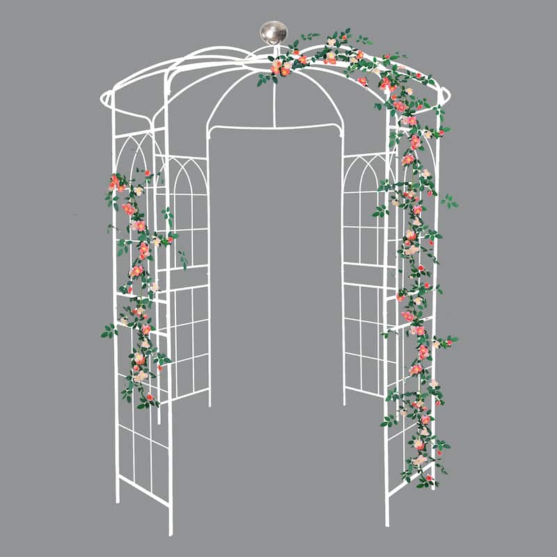 Metal Garden Arch Iron Garden Arbors Gazebo Dia 81.3'' x 114.2'' High Birdcage Shape Pergola Pavilion for Wedding Ceremony